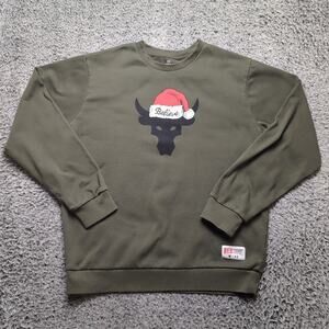 Under Armour Sweatshirt Men Large Green Crew Neck Believe Project Rock Red One